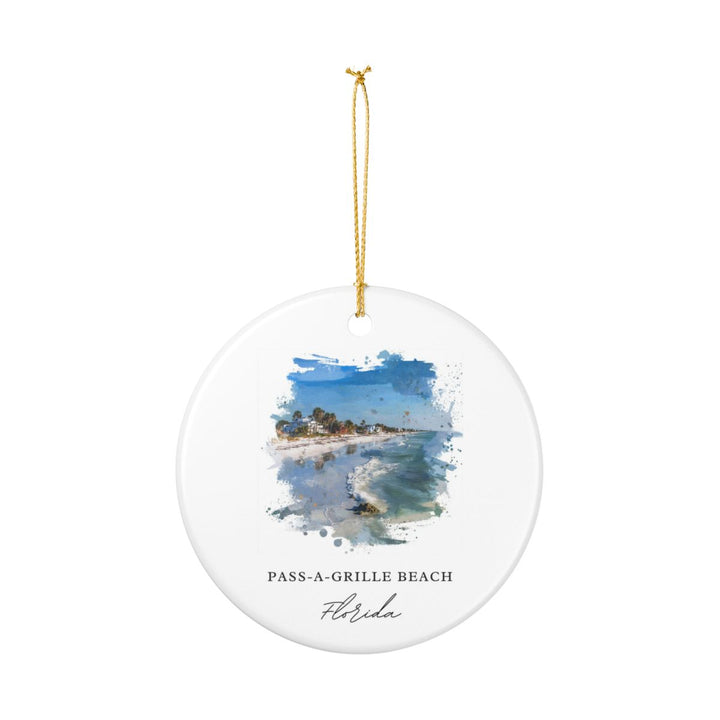 Pass-a-grille Beach Ornament: Unique Pass-a-grille Beach Souvenir, Pass-a-grille Beach Xmas Decor, and Authentic Pass-a-grille Beach Gift