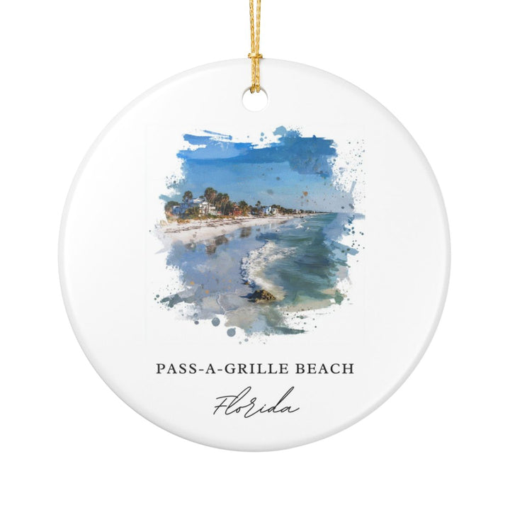 Pass-a-grille Beach Ornament: Unique Pass-a-grille Beach Souvenir, Pass-a-grille Beach Xmas Decor, and Authentic Pass-a-grille Beach Gift