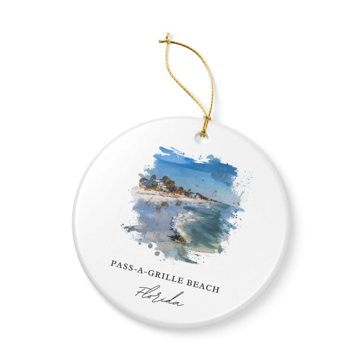 Pass-a-grille Beach Ornament: Unique Pass-a-grille Beach Souvenir, Pass-a-grille Beach Xmas Decor, and Authentic Pass-a-grille Beach Gift