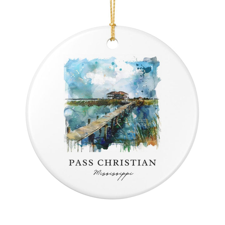 Pass Christian MS Mississippi Ornament: Unique Pass Christian MS Souvenir, Pass Christian MS Xmas Decor, and Authentic Pass Christian MS Gift