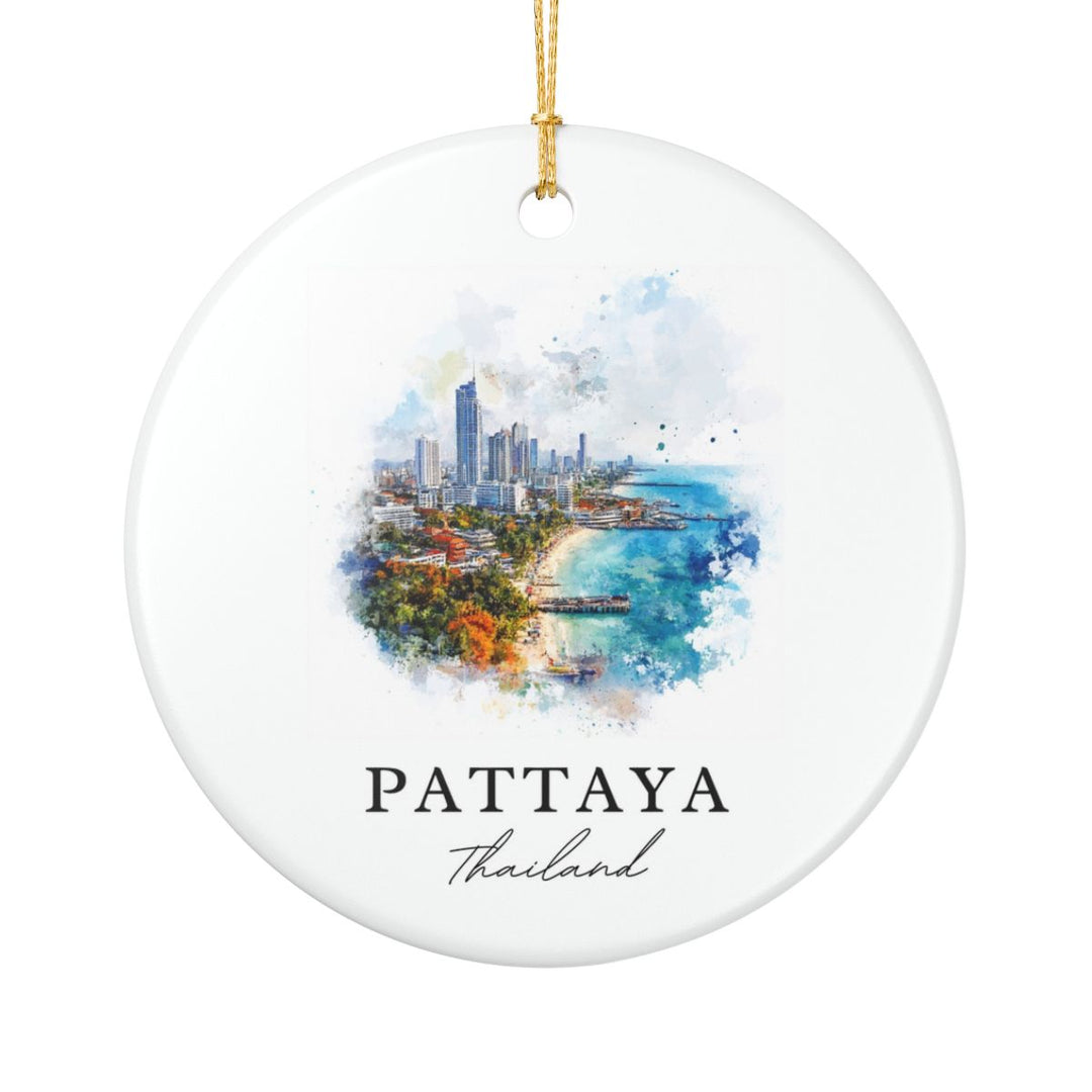 Pattaya Thailand Ornament: Unique Pattaya Souvenir, Pattaya Thailand Xmas Decor, and Authentic Pattaya Gift
