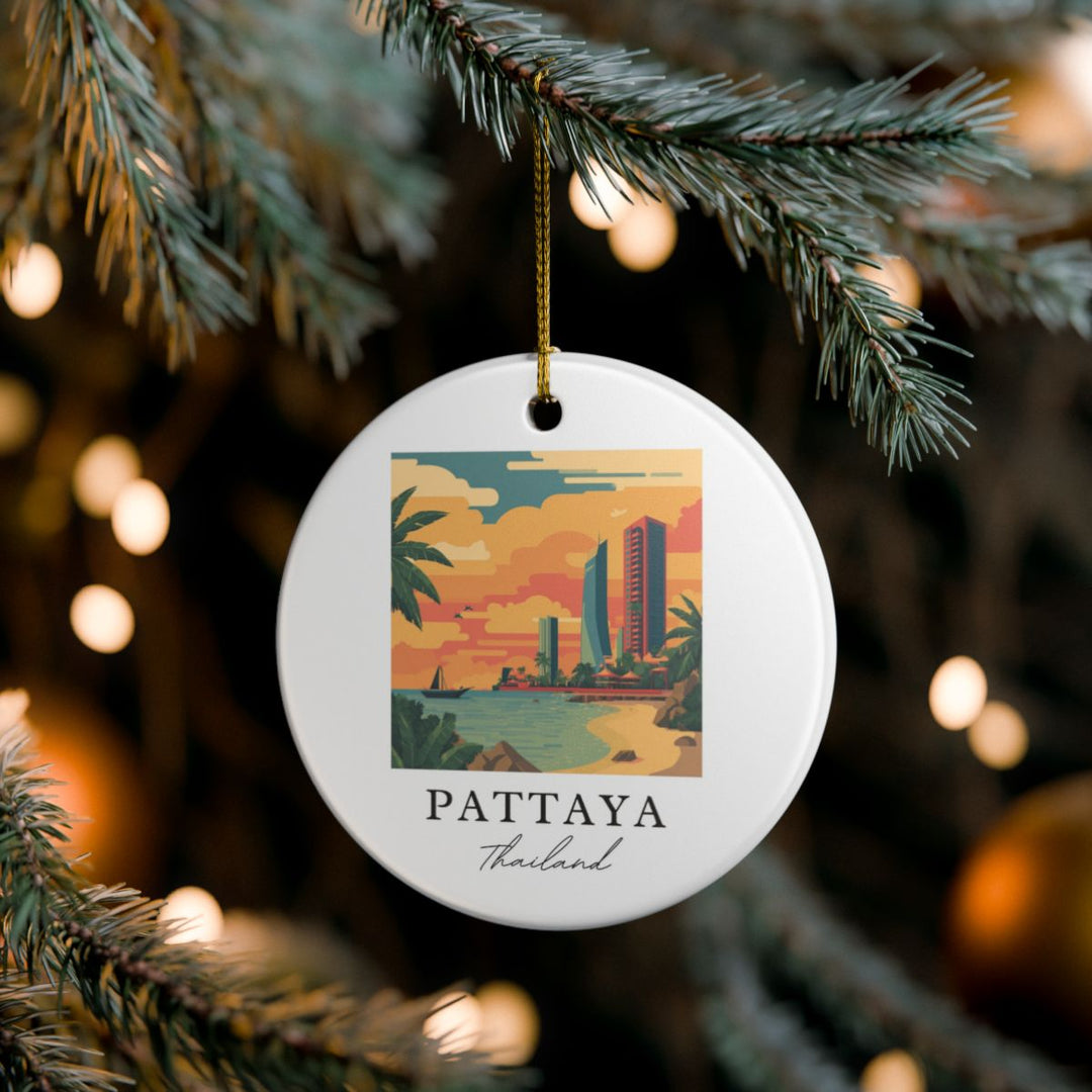 Pattaya Thailand Ornament: Unique Pattaya Souvenir, Pattaya Thailand Xmas Decor, and Authentic Pattaya Gift