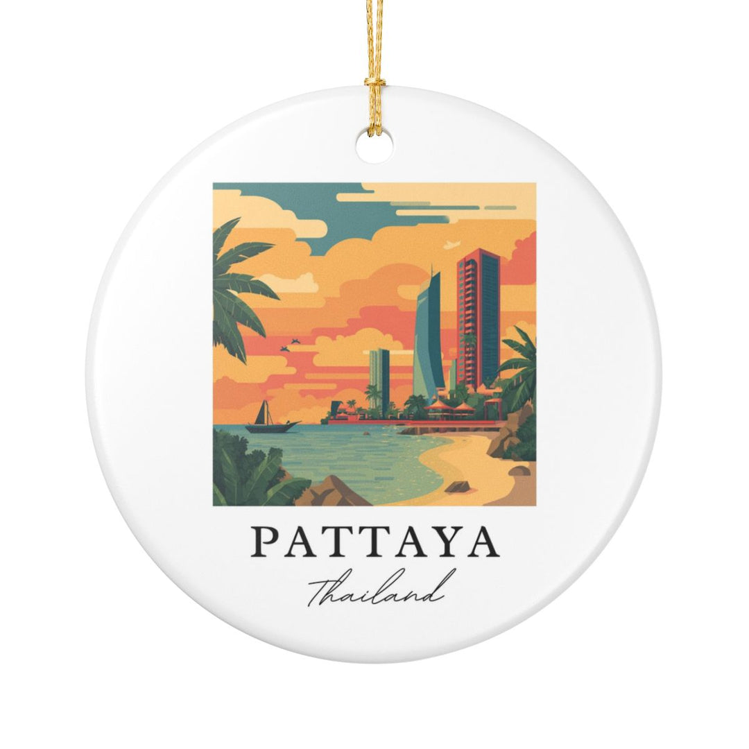 Pattaya Thailand Ornament: Unique Pattaya Souvenir, Pattaya Thailand Xmas Decor, and Authentic Pattaya Gift