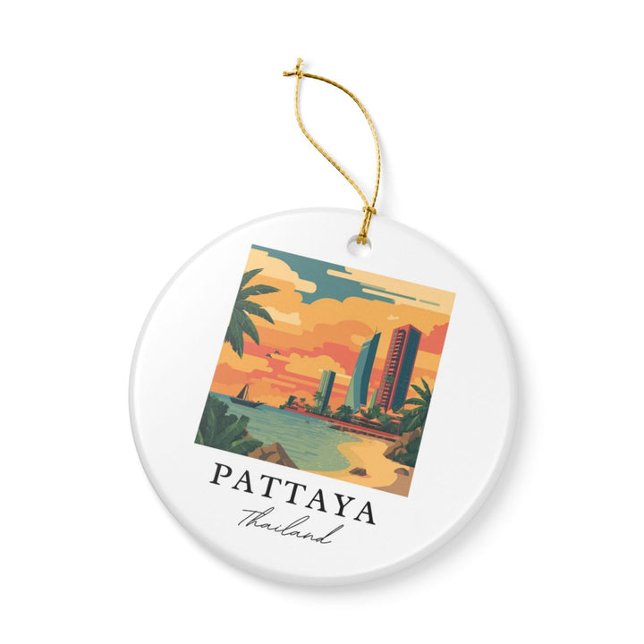 Pattaya Thailand Ornament: Unique Pattaya Souvenir, Pattaya Thailand Xmas Decor, and Authentic Pattaya Gift