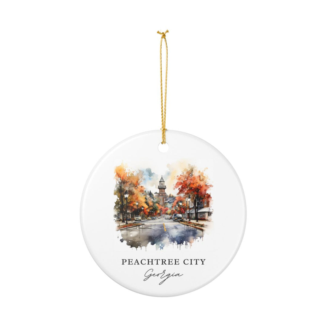 Peachtree City Georgia Ornament: Unique Peachtree City Souvenir, Peachtree City Georgia Xmas Decor, and Authentic Peachtree City Gift