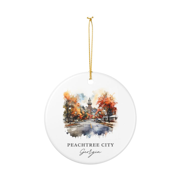 Peachtree City Georgia Ornament: Unique Peachtree City Souvenir, Peachtree City Georgia Xmas Decor, and Authentic Peachtree City Gift