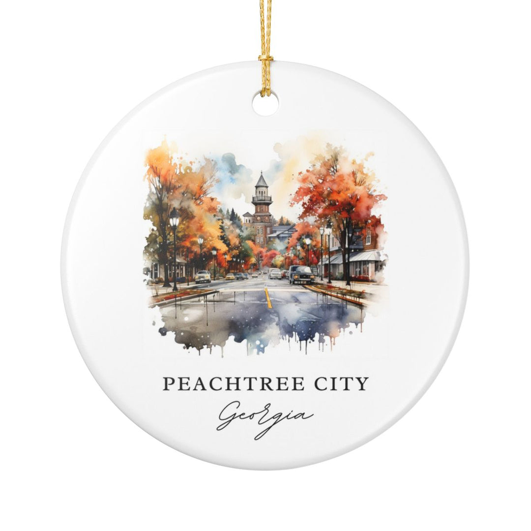 Peachtree City Georgia Ornament: Unique Peachtree City Souvenir, Peachtree City Georgia Xmas Decor, and Authentic Peachtree City Gift