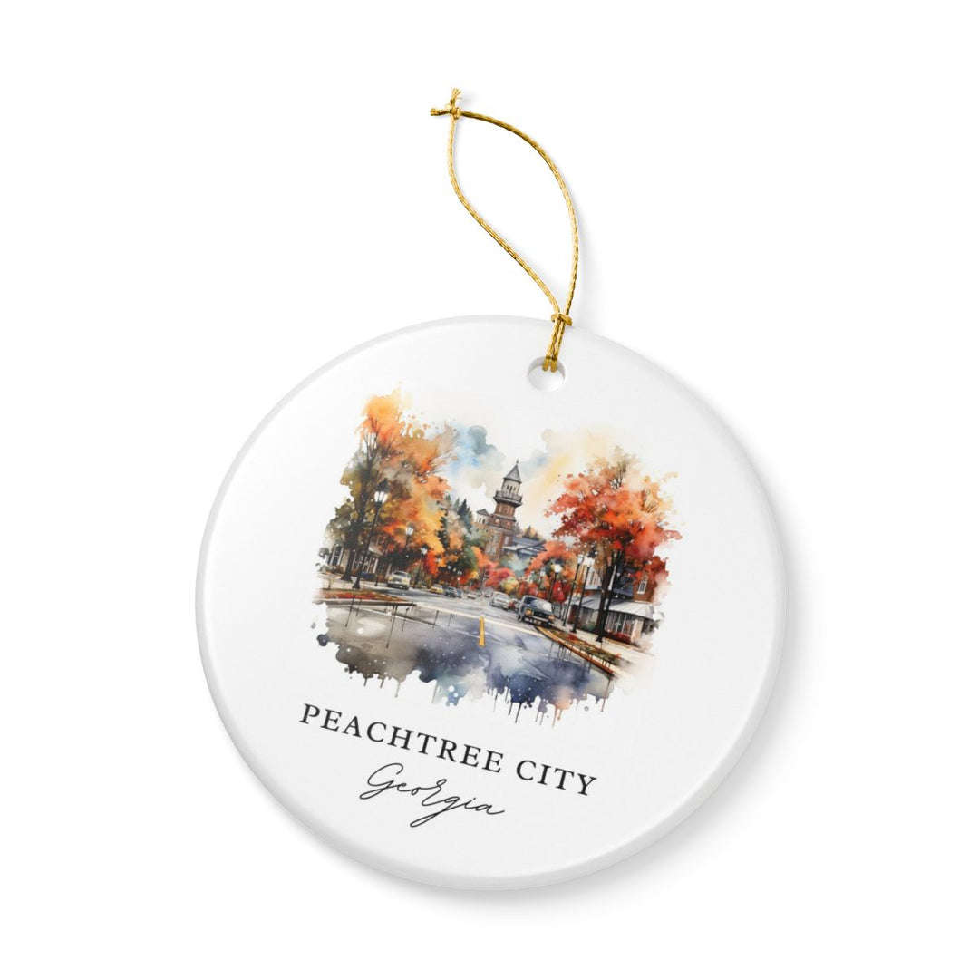 Peachtree City Georgia Ornament: Unique Peachtree City Souvenir, Peachtree City Georgia Xmas Decor, and Authentic Peachtree City Gift