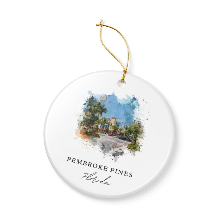 Pembroke Pines Florida Ornament: Unique Pembroke Pines Souvenir, Pembroke Pines Florida Xmas Decor, and Authentic Pembroke Pines Gift