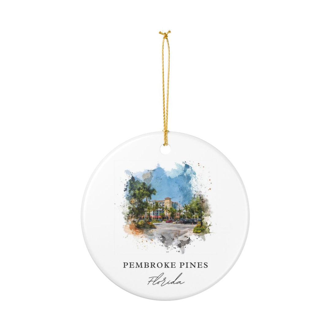 Pembroke Pines Florida Ornament: Unique Pembroke Pines Souvenir, Pembroke Pines Florida Xmas Decor, and Authentic Pembroke Pines Gift
