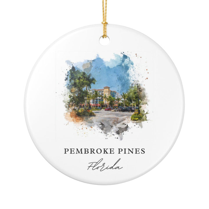 Pembroke Pines Florida Ornament: Unique Pembroke Pines Souvenir, Pembroke Pines Florida Xmas Decor, and Authentic Pembroke Pines Gift