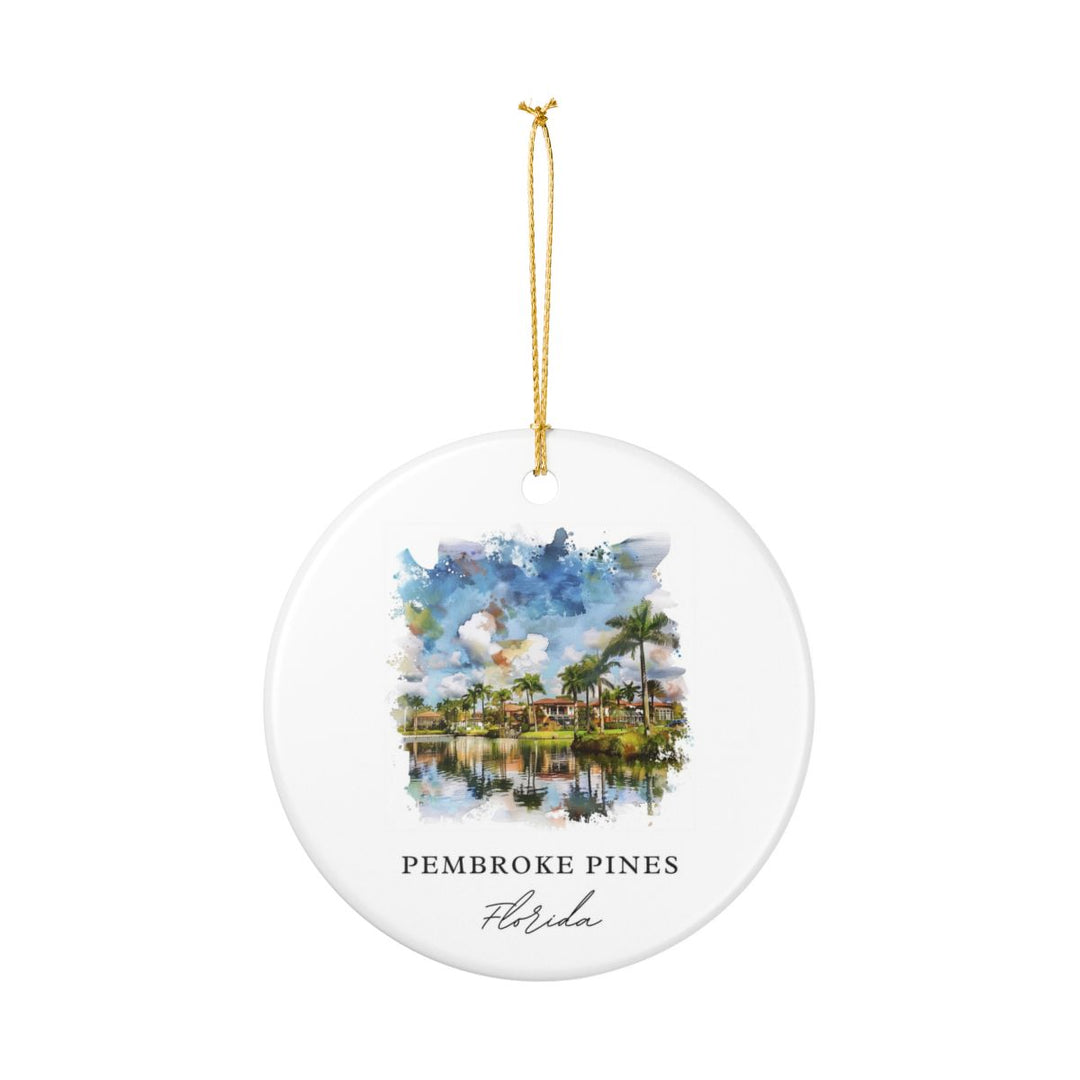 Pembroke Pines Florida USA Ornament: Unique Pembroke Pines Souvenir, Pembroke Pines Florida Xmas Decor, and Authentic Pembroke Pines Gift