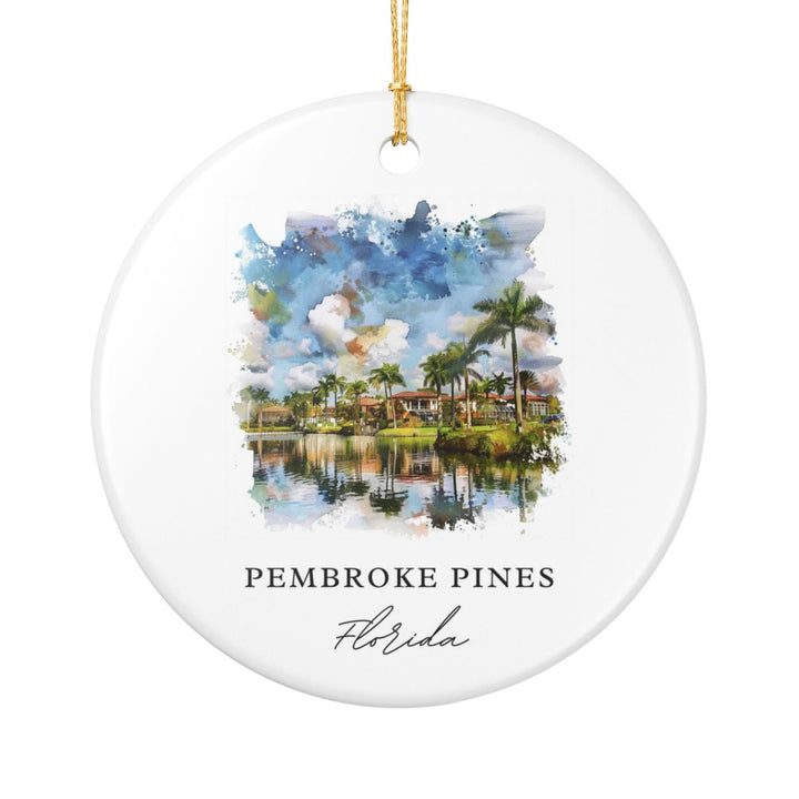 Pembroke Pines Florida USA Ornament: Unique Pembroke Pines Souvenir, Pembroke Pines Florida Xmas Decor, and Authentic Pembroke Pines Gift