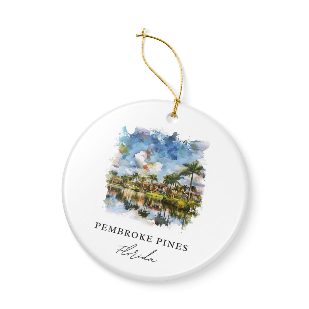 Pembroke Pines Florida USA Ornament: Unique Pembroke Pines Souvenir, Pembroke Pines Florida Xmas Decor, and Authentic Pembroke Pines Gift