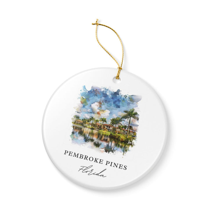 Pembroke Pines Florida USA Ornament: Unique Pembroke Pines Souvenir, Pembroke Pines Florida Xmas Decor, and Authentic Pembroke Pines Gift