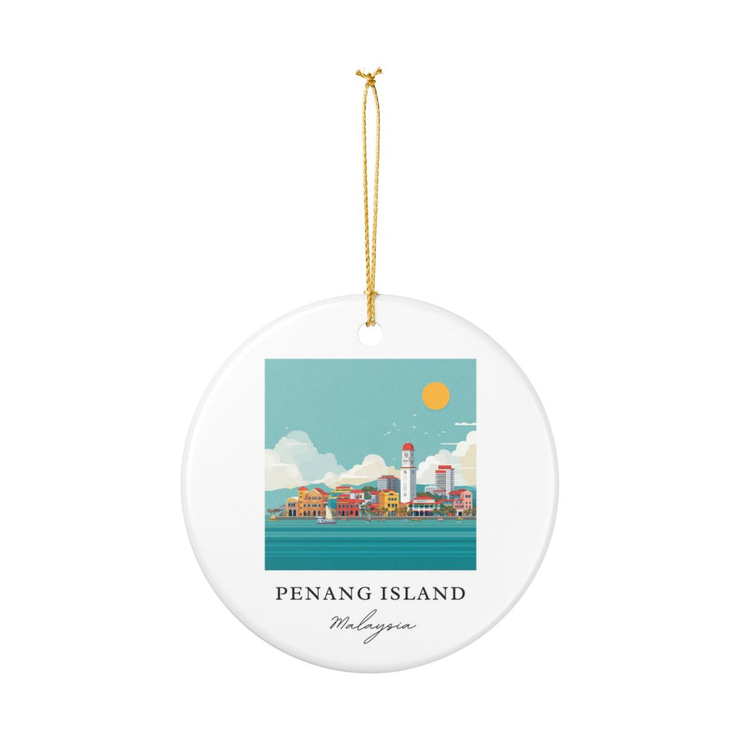 Penang Island Malaysia Ornament: Unique Penang Island Souvenir, Penang Island Malaysia Xmas Decor, and Authentic Penang Island Gift