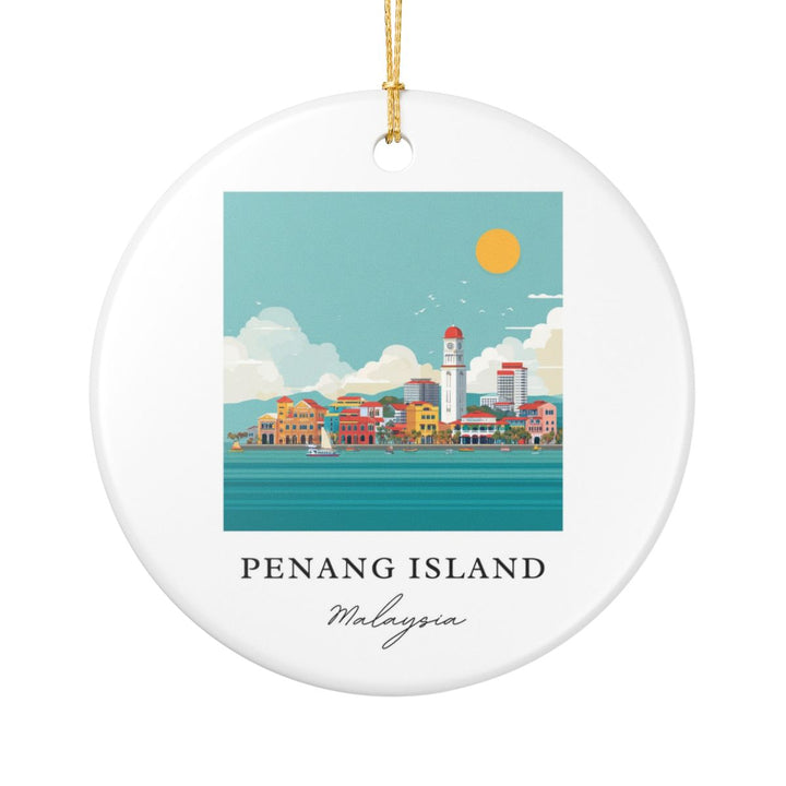 Penang Island Malaysia Ornament: Unique Penang Island Souvenir, Penang Island Malaysia Xmas Decor, and Authentic Penang Island Gift