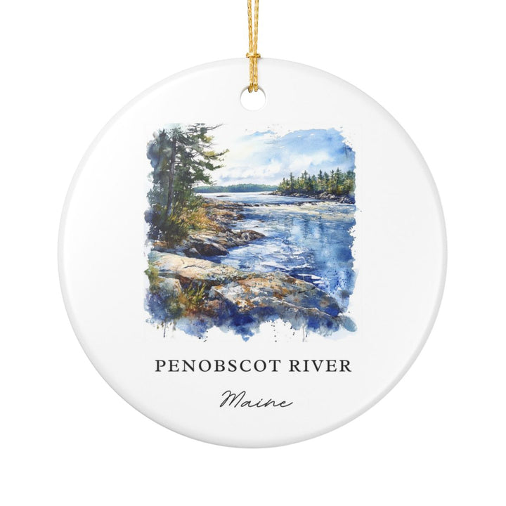 Penobscot River Maine USA Ornament: Unique Penobscot River Souvenir, Penobscot River Maine Xmas Decor, and Authentic Penobscot River Gift