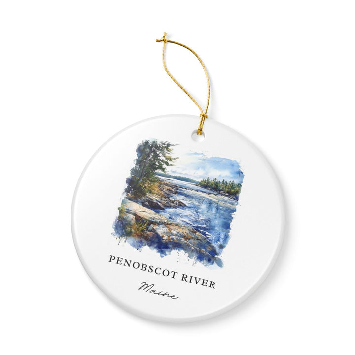 Penobscot River Maine USA Ornament: Unique Penobscot River Souvenir, Penobscot River Maine Xmas Decor, and Authentic Penobscot River Gift