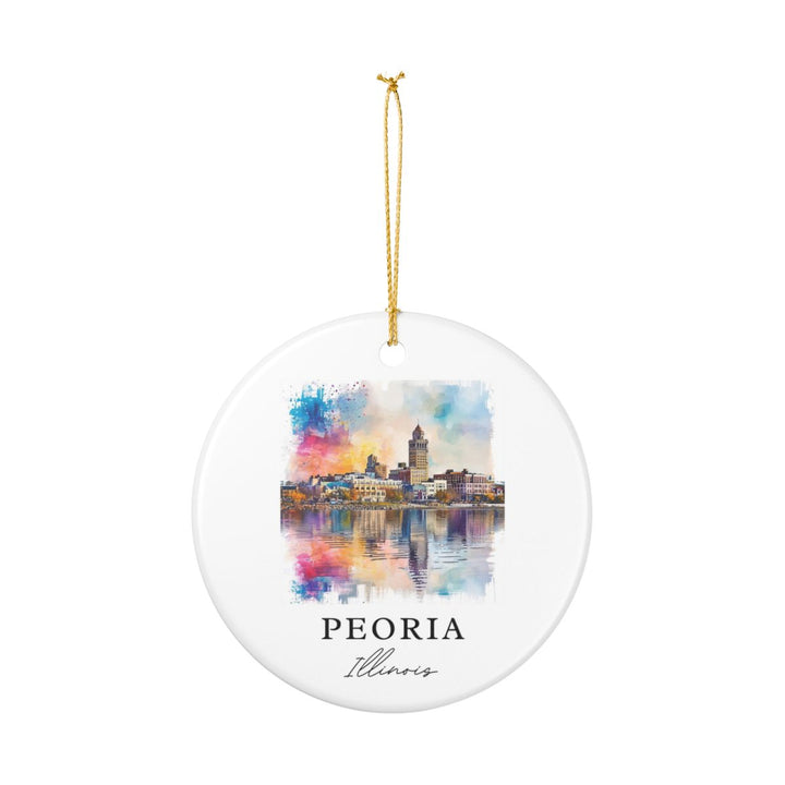 Peoria IL Ornament: Unique Peoria Souvenir, Peoria Illinois Xmas Decor, and Authentic Peoria Gift