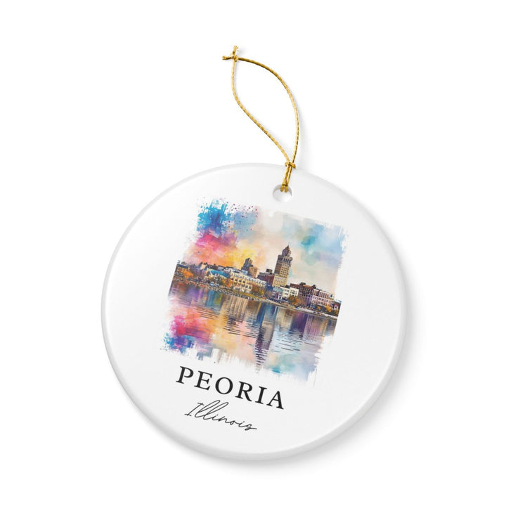 Peoria IL Ornament: Unique Peoria Souvenir, Peoria Illinois Xmas Decor, and Authentic Peoria Gift
