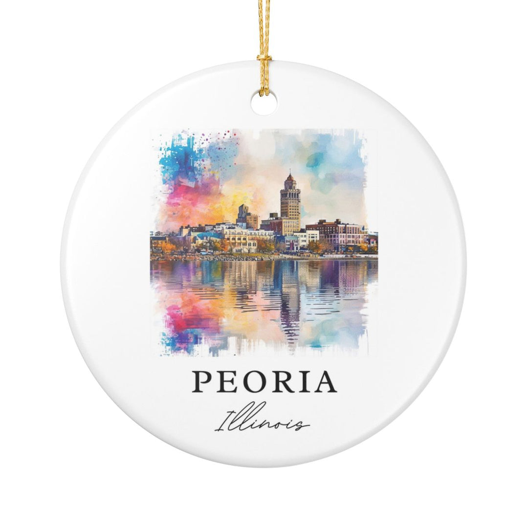 Peoria IL Ornament: Unique Peoria Souvenir, Peoria Illinois Xmas Decor, and Authentic Peoria Gift