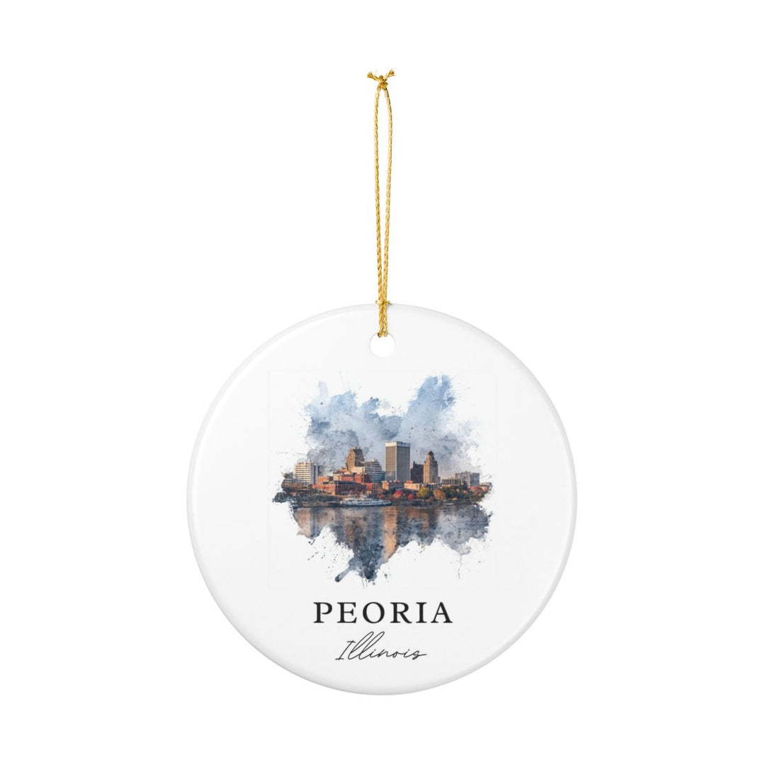 Peoria Illinois A Ornament | Christmas Travel Souvenir Gift