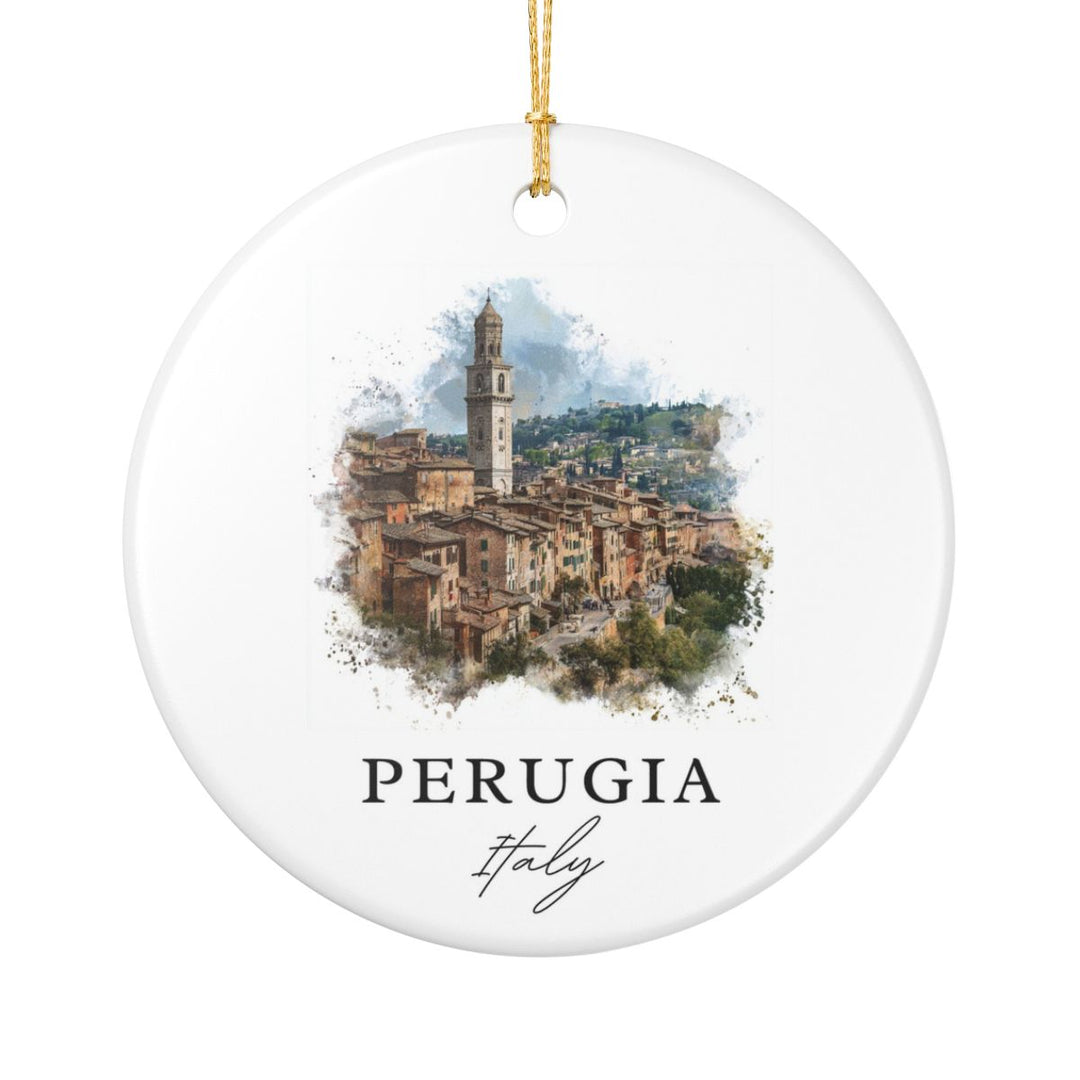 Perugia Italy Ornament: Unique Perugia Italy Souvenir, Perugia Italy Xmas Decor, and Authentic Perugia Italy Gift