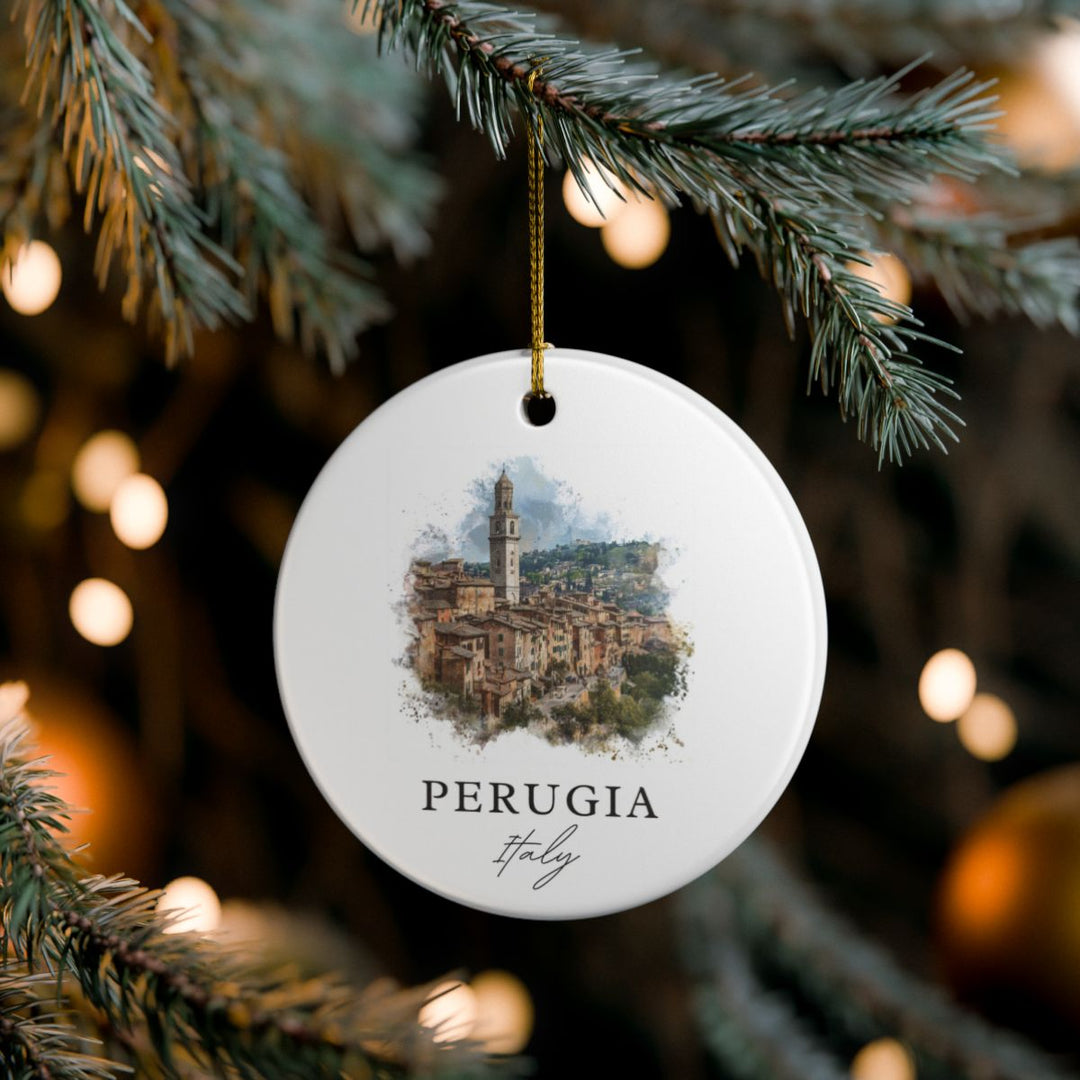 Perugia Italy Ornament: Unique Perugia Italy Souvenir, Perugia Italy Xmas Decor, and Authentic Perugia Italy Gift