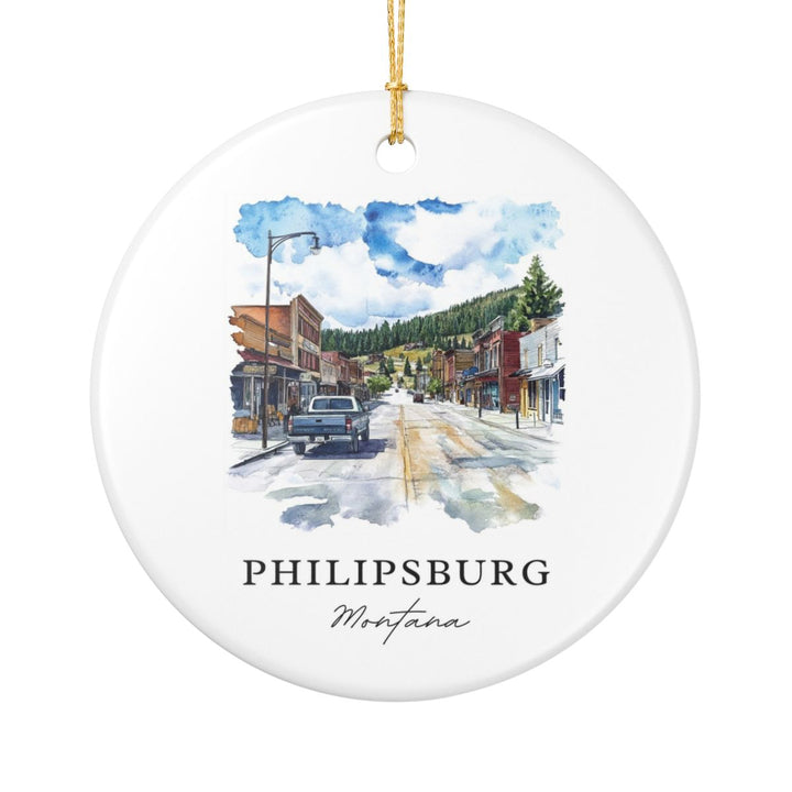 Philipsburg Montana USA Ornament: Unique Philipsburg Souvenir, Philipsburg Montana Xmas Decor, and Authentic Philipsburg Gift