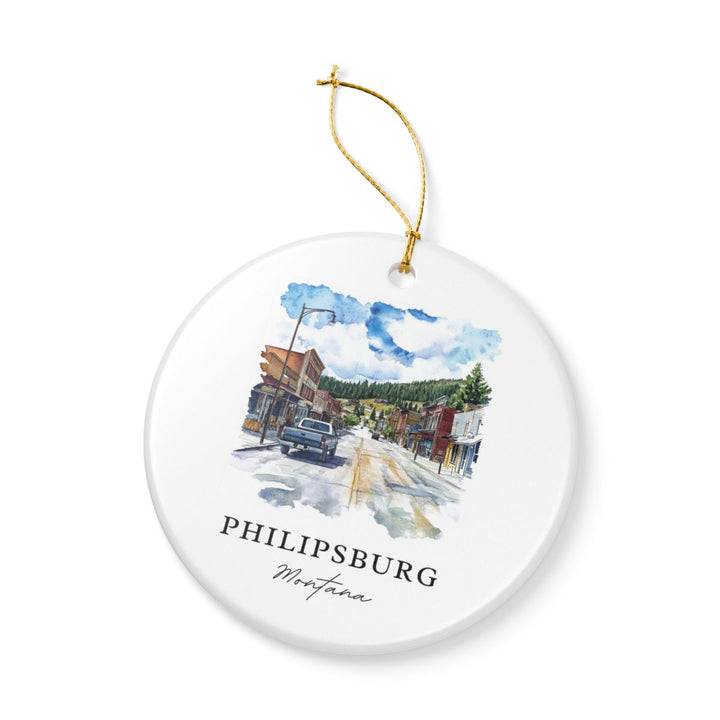 Philipsburg Montana USA Ornament: Unique Philipsburg Souvenir, Philipsburg Montana Xmas Decor, and Authentic Philipsburg Gift