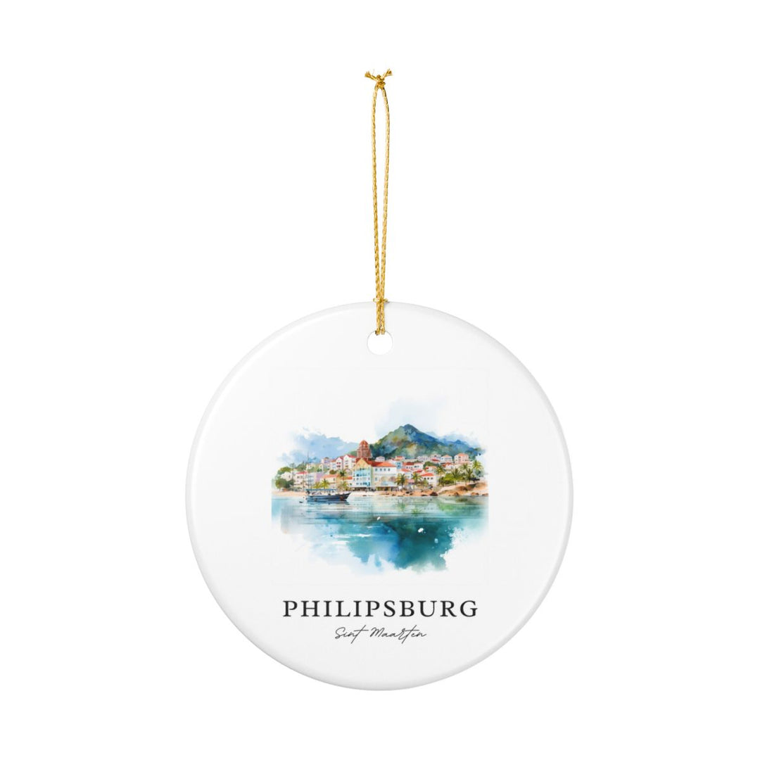Philipsburg Sint Maarten Ornament: Unique Philipsburg Sint Maarten Souvenir, Philipsburg Sint Maarten Xmas Decor, and Authentic Philipsburg Sint Maarten Gift