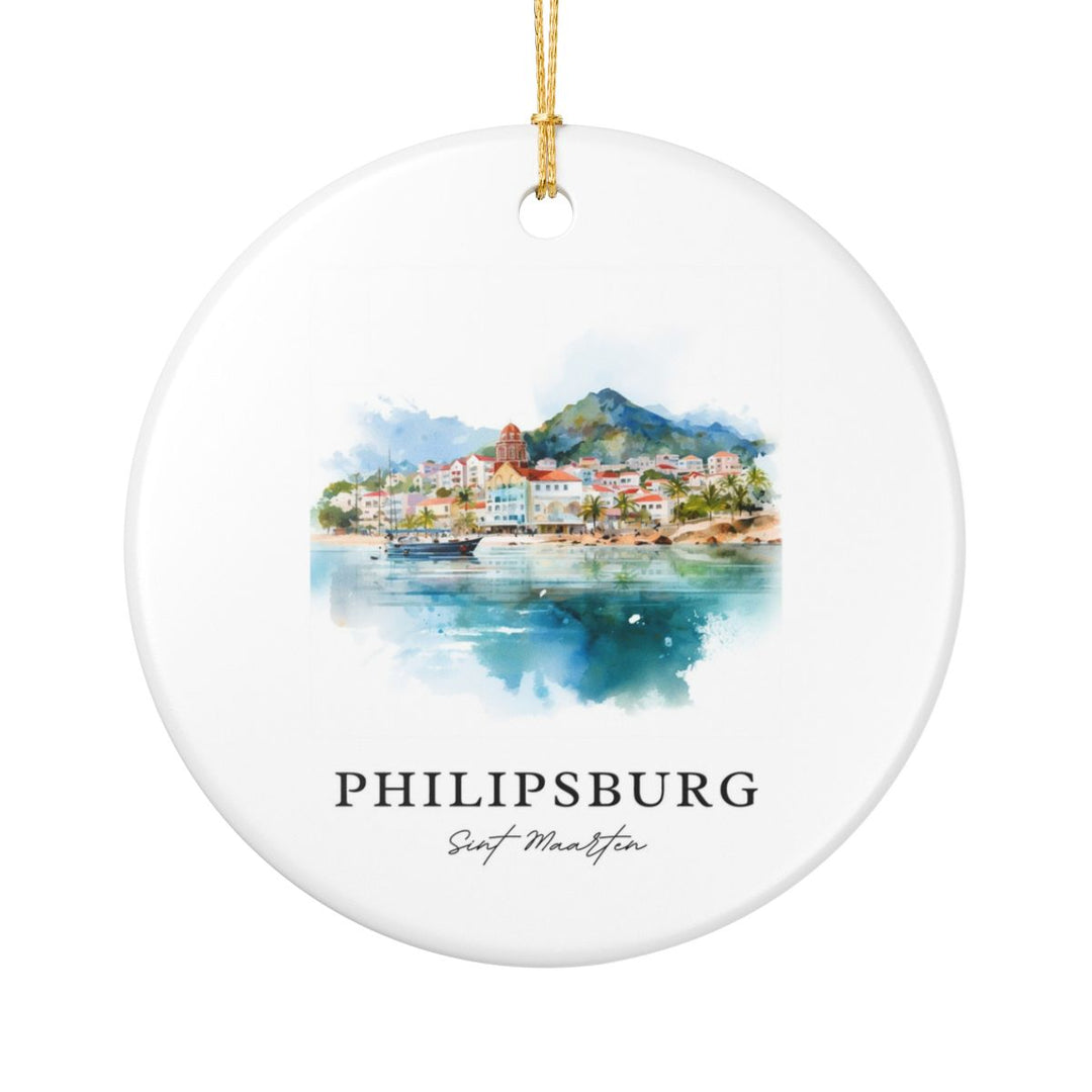 Philipsburg Sint Maarten Ornament: Unique Philipsburg Sint Maarten Souvenir, Philipsburg Sint Maarten Xmas Decor, and Authentic Philipsburg Sint Maarten Gift