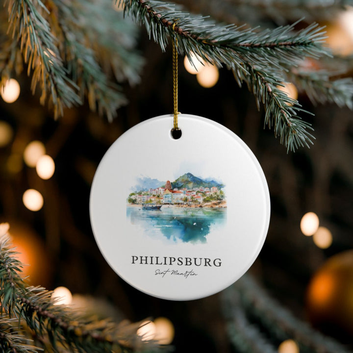 Philipsburg Sint Maarten Ornament: Unique Philipsburg Sint Maarten Souvenir, Philipsburg Sint Maarten Xmas Decor, and Authentic Philipsburg Sint Maarten Gift