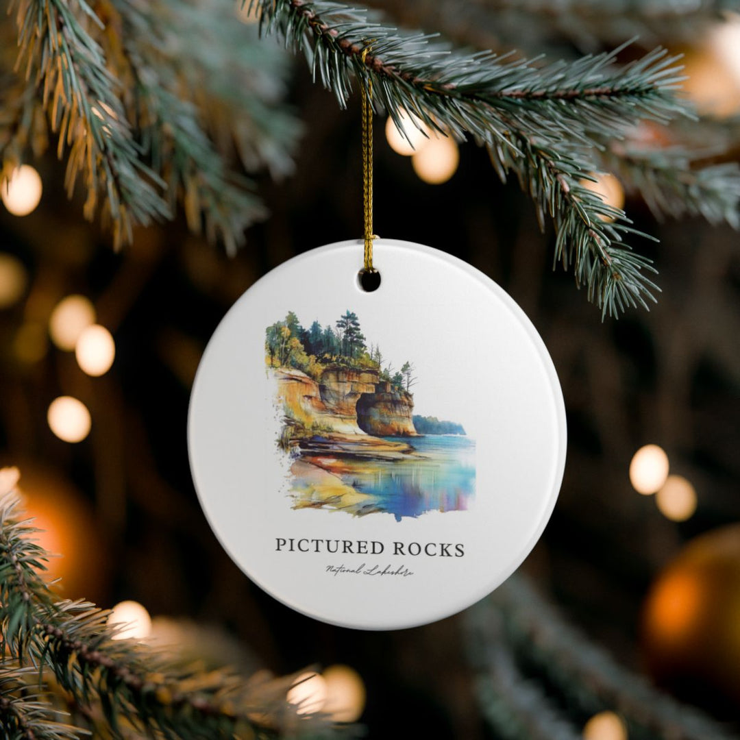 Pictured Rocks USA Ornament: Unique Pictured Rocks Souvenir, Pictured Rocks USA Xmas Decor, and Authentic Pictured Rocks Gift