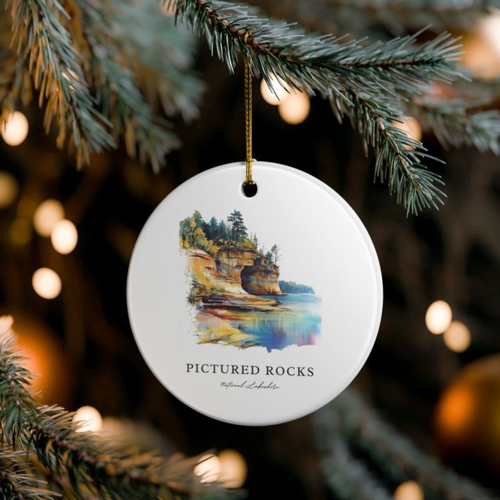 Pictured Rocks USA Ornament: Unique Pictured Rocks Souvenir, Pictured Rocks USA Xmas Decor, and Authentic Pictured Rocks Gift