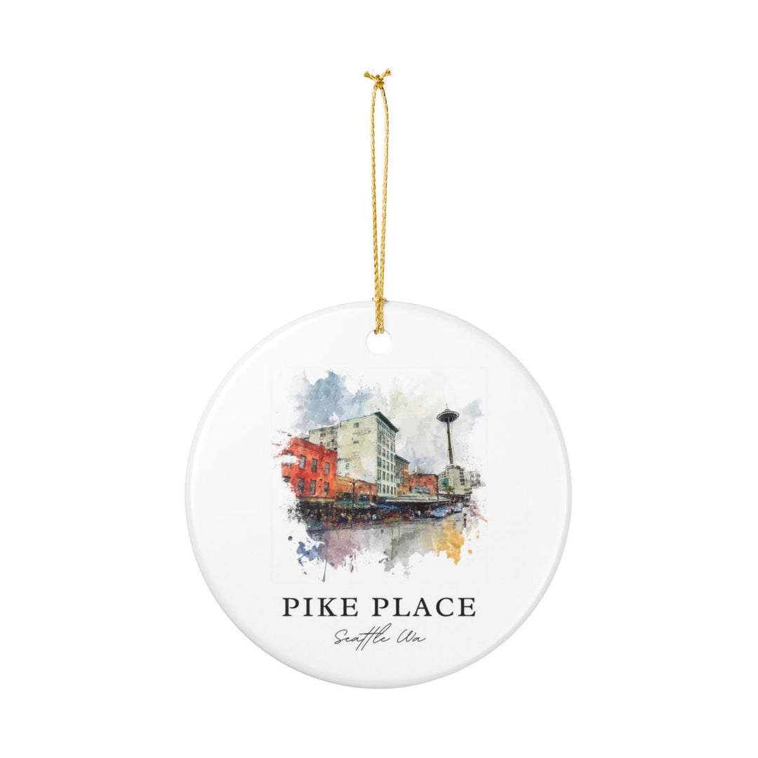 Pike Place Seattle WA Ornament: Unique Pike Place Seattle Souvenir, Pike Place Seattle Washington Xmas Decor, and Authentic Pike Place Seattle Gift