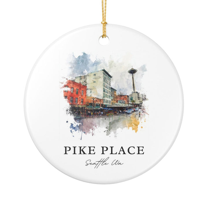 Pike Place Seattle WA Ornament: Unique Pike Place Seattle Souvenir, Pike Place Seattle Washington Xmas Decor, and Authentic Pike Place Seattle Gift