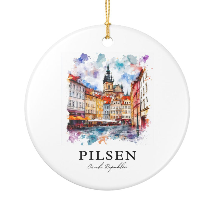 Pilsen Czech Republic Ornament: Unique Pilsen Souvenir, Pilsen Czech Republic Xmas Decor, and Authentic Pilsen Gift