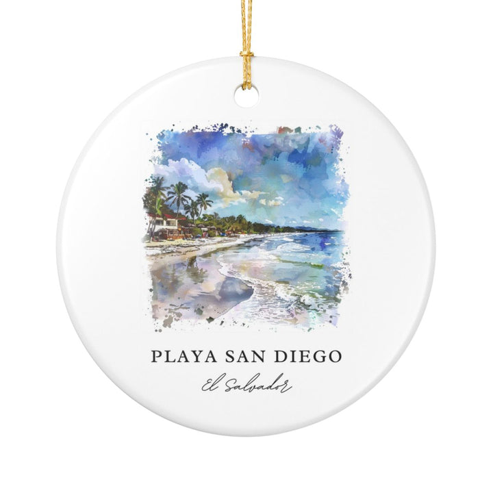 Playa San Diego El Salvador Ornament: Unique Playa San Diego El Salvador Souvenir, Playa San Diego El Salvador Xmas Decor