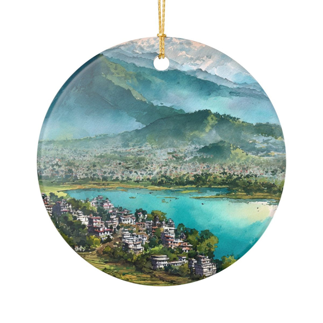 Pokhara Nepal Ornament: Unique Pokhara Nepal Souvenir, Pokhara Nepal Xmas Decor, and Authentic Pokhara Nepal Gift