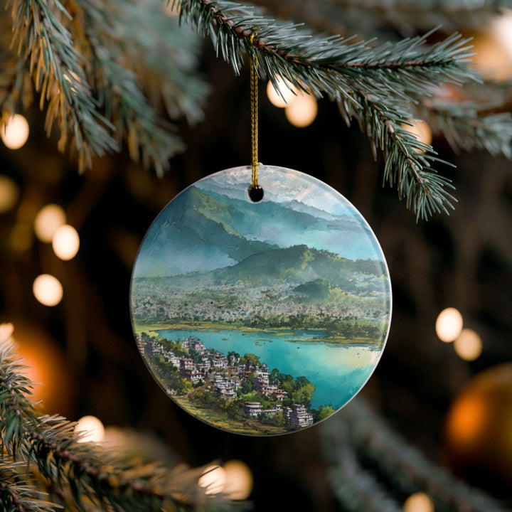 Pokhara Nepal Ornament: Unique Pokhara Nepal Souvenir, Pokhara Nepal Xmas Decor, and Authentic Pokhara Nepal Gift