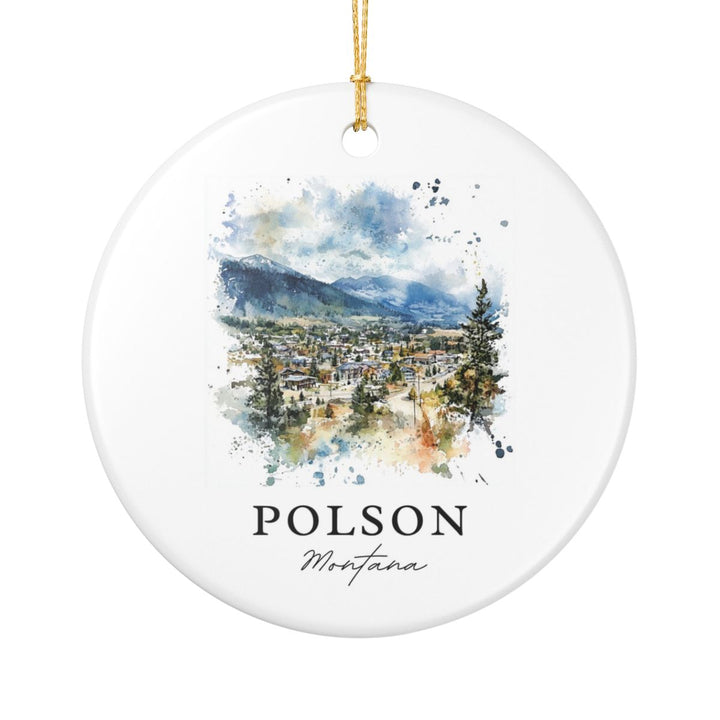 Polson Montana USA Ornament: Unique Polson Souvenir, Polson Montana Xmas Decor, and Authentic Polson Gift