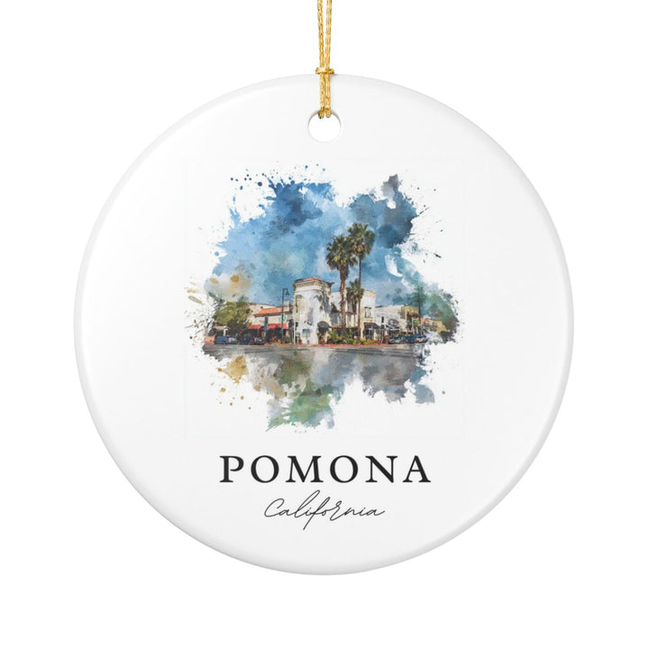 Pomona California Ornament: Unique Pomona Souvenir, Pomona California Xmas Decor, and Authentic Pomona Gift