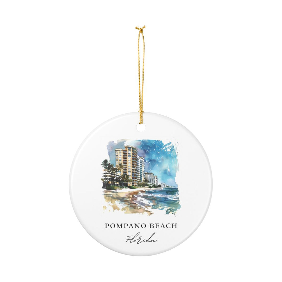 Pompano Beach Ornament: Unique Pompano Beach Souvenir, Pompano Beach Xmas Decor, and Authentic Pompano Beach Gift