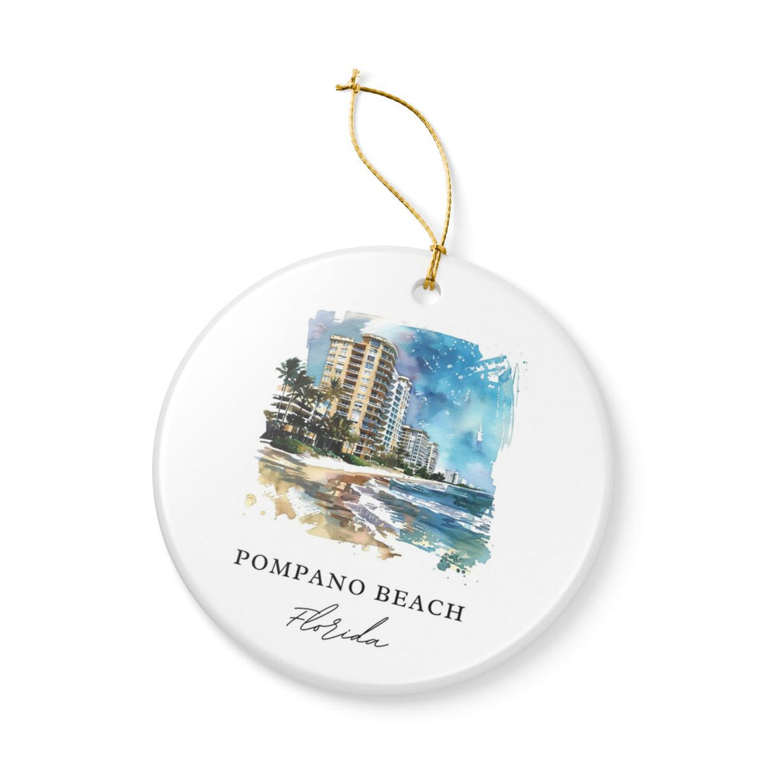 Pompano Beach Ornament: Unique Pompano Beach Souvenir, Pompano Beach Xmas Decor, and Authentic Pompano Beach Gift