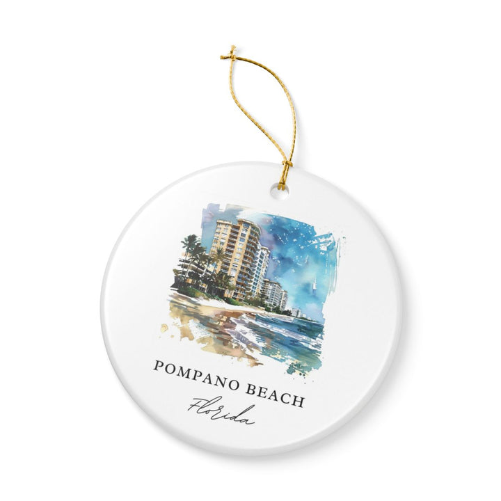 Pompano Beach Ornament: Unique Pompano Beach Souvenir, Pompano Beach Xmas Decor, and Authentic Pompano Beach Gift