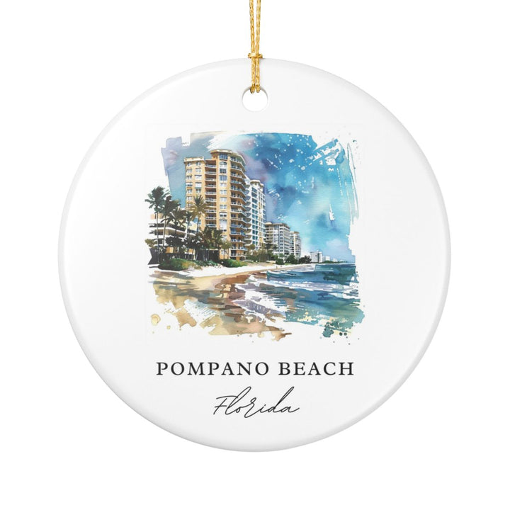 Pompano Beach Ornament: Unique Pompano Beach Souvenir, Pompano Beach Xmas Decor, and Authentic Pompano Beach Gift