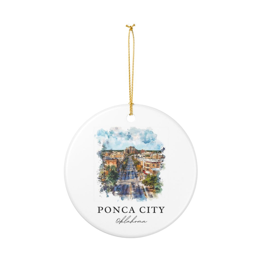 Ponca City OK USA Ornament: Unique Ponca City Souvenir, Ponca City Oklahoma Xmas Decor, and Authentic Ponca City Gift