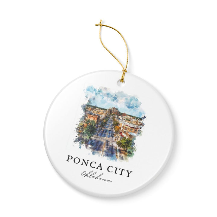 Ponca City OK USA Ornament: Unique Ponca City Souvenir, Ponca City Oklahoma Xmas Decor, and Authentic Ponca City Gift